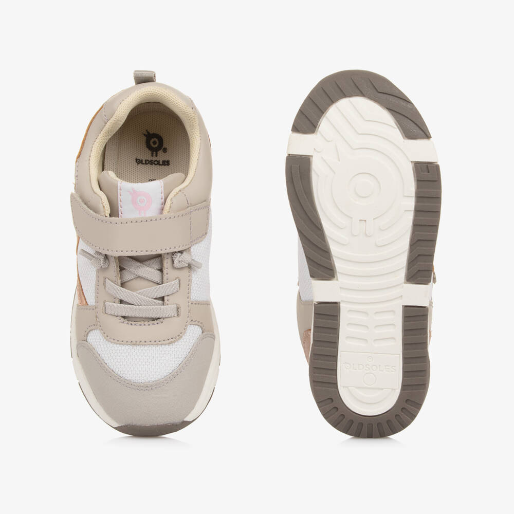 Old Soles-Girls Grey and Rose Gold Trainers | Childrensalon Outlet