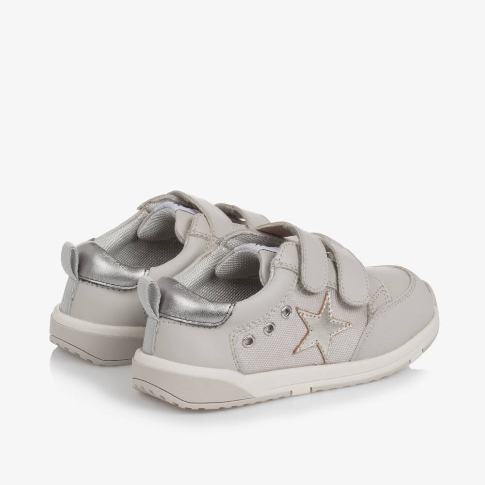 Old Soles-Girls Grey Leather Mesh Trainers | Childrensalon Outlet