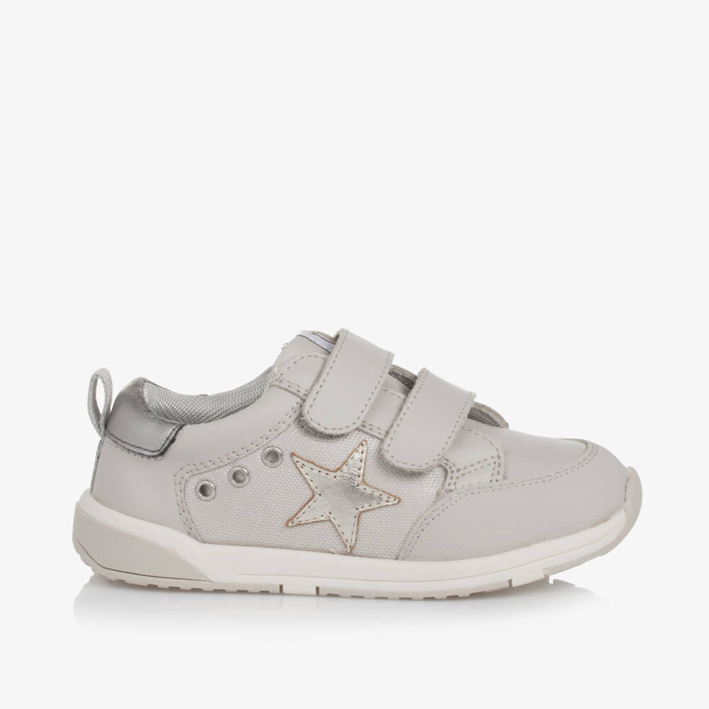 Old Soles-Girls Grey Leather Mesh Trainers | Childrensalon Outlet