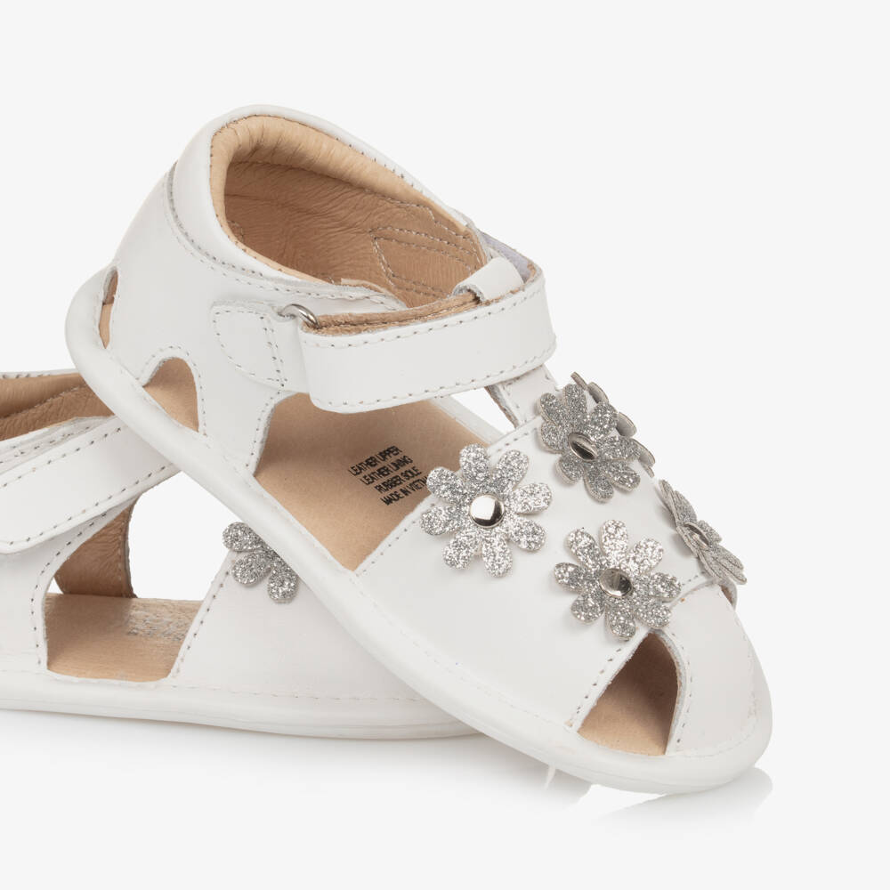 Old Soles-Girls Ivory Leather Blossom Sandals | Childrensalon Outlet