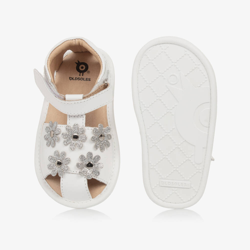 Old Soles-Girls Ivory Leather Blossom Sandals | Childrensalon Outlet