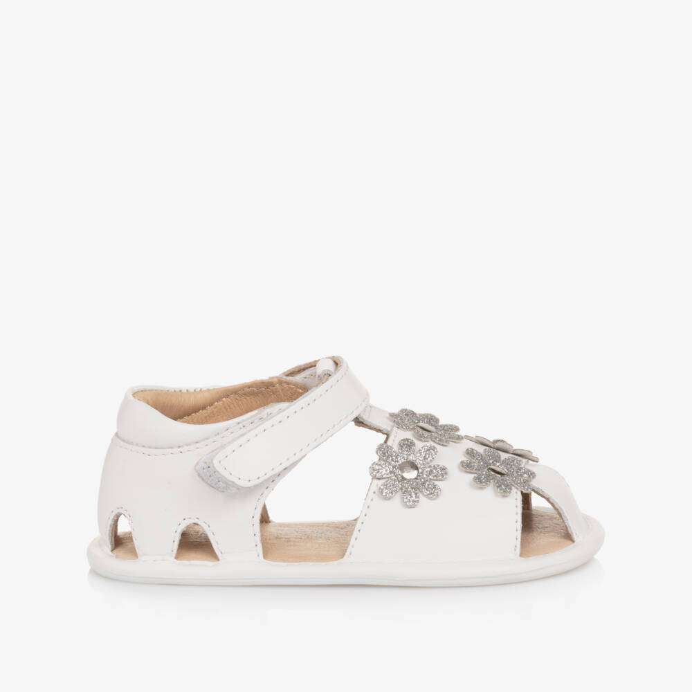 Old Soles-Girls Ivory Leather Blossom Sandals | Childrensalon Outlet