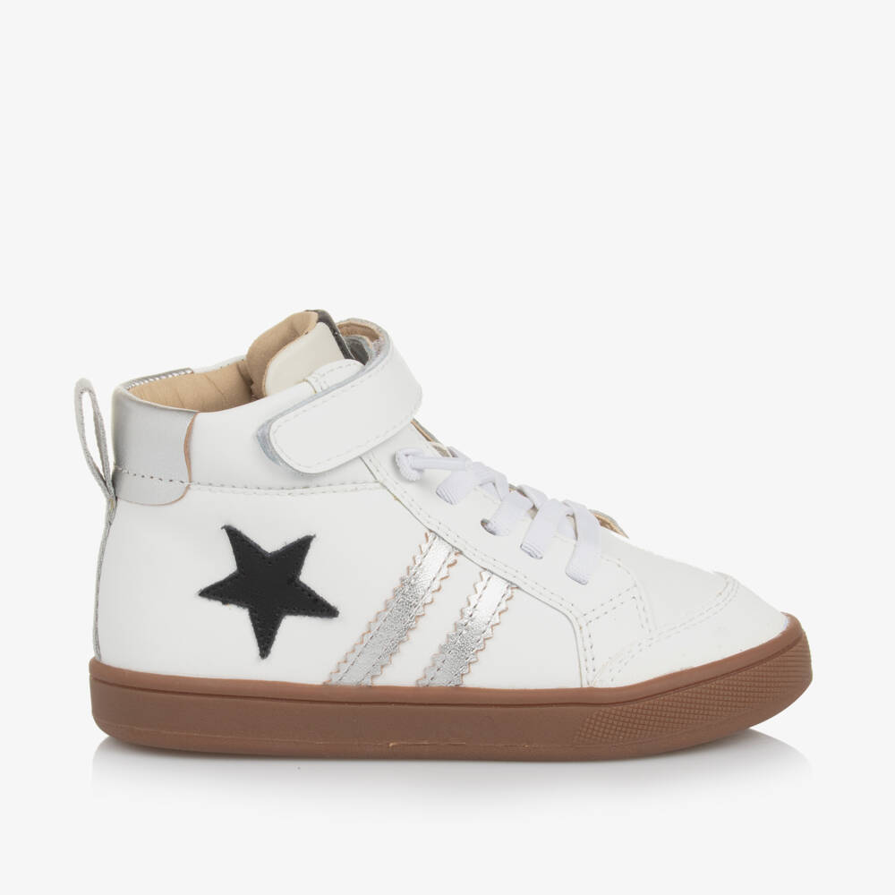 Old Soles-Girls Ivory Leather High-Top Sneakers | Childrensalon Outlet