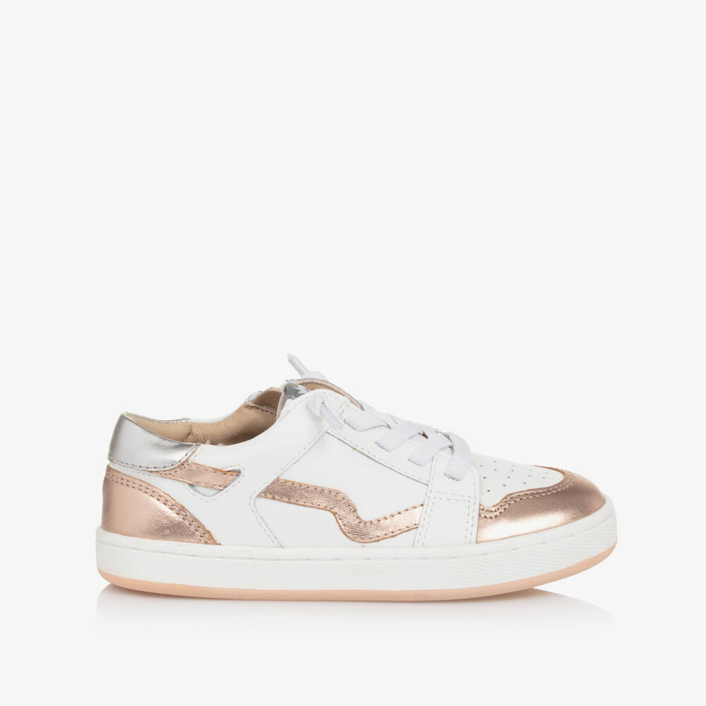 Old Soles-Кремовые кроссовки с кружевом и розовым золотом для девочек | Childrensalon Outlet