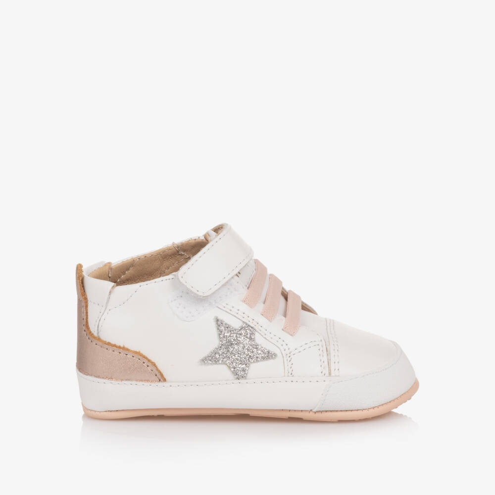 Old Soles-Girls Ivory & Rose Gold Walkers | Childrensalon Outlet