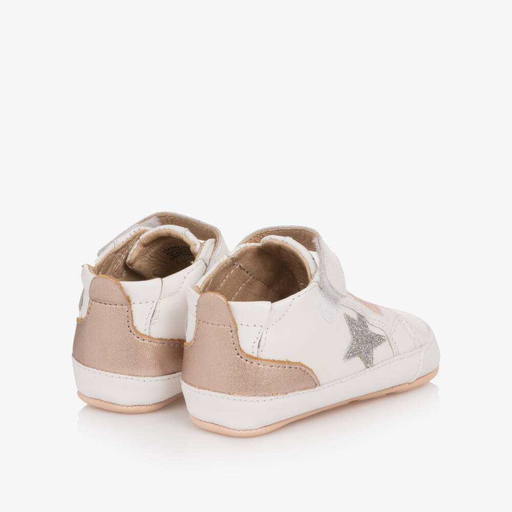 Old Soles-Girls Ivory & Rose Gold Walkers | Childrensalon Outlet