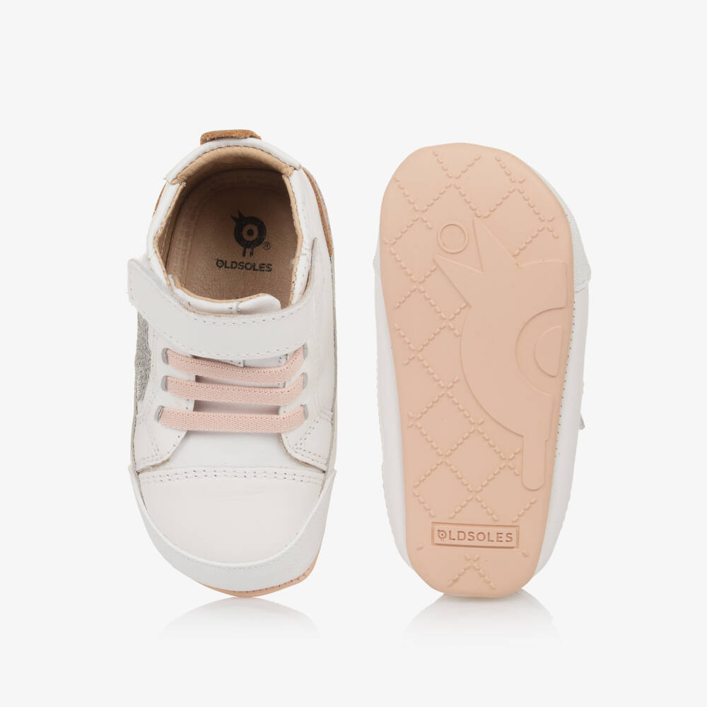 Old Soles-Girls Ivory & Rose Gold Walkers | Childrensalon Outlet