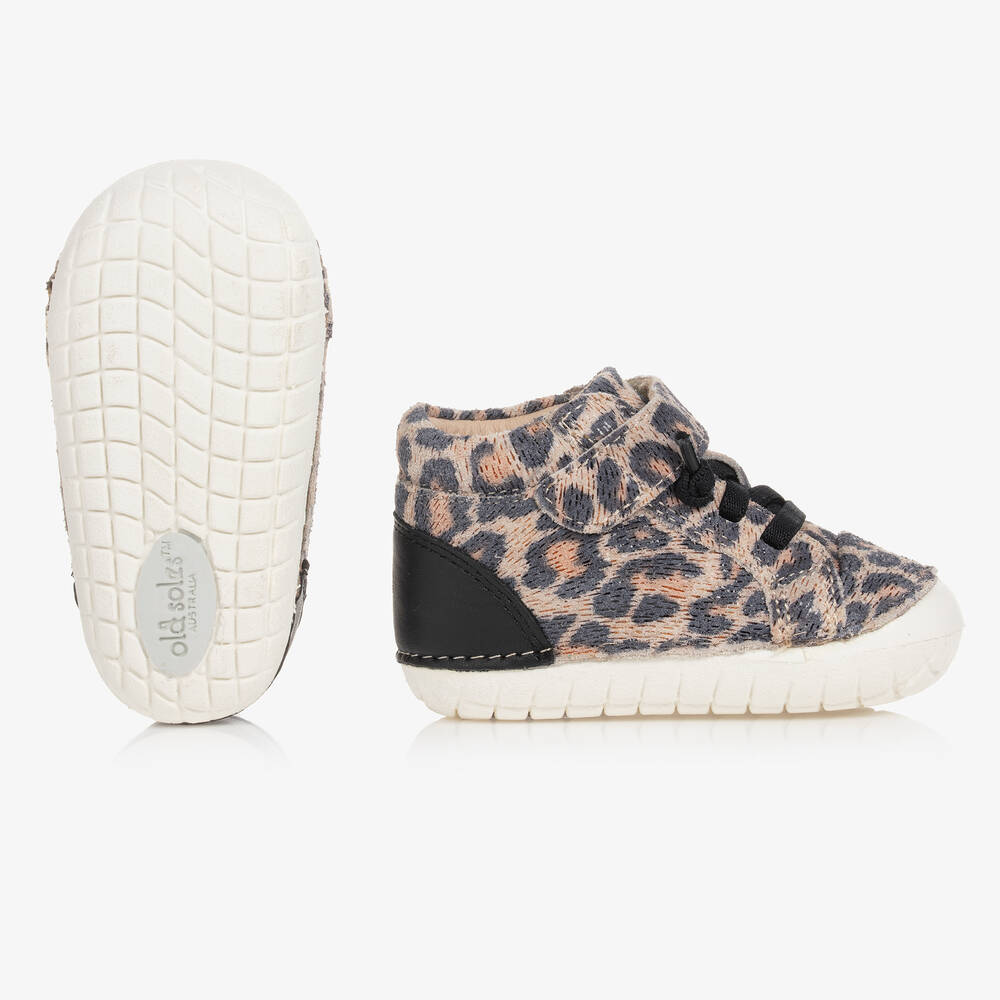 Childrens leopard print trainers sale