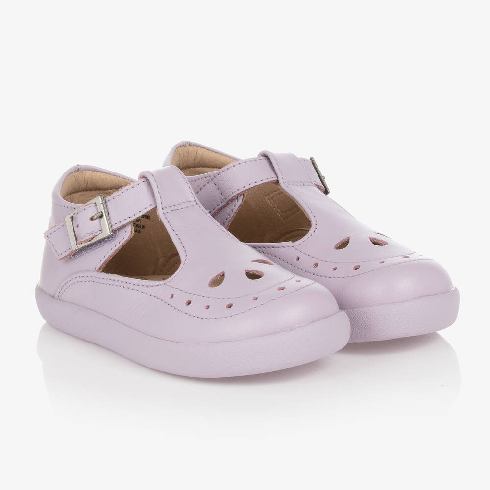 Old Soles - حذاء بسيّر جلد لون بنفسجي للبنات | Childrensalon