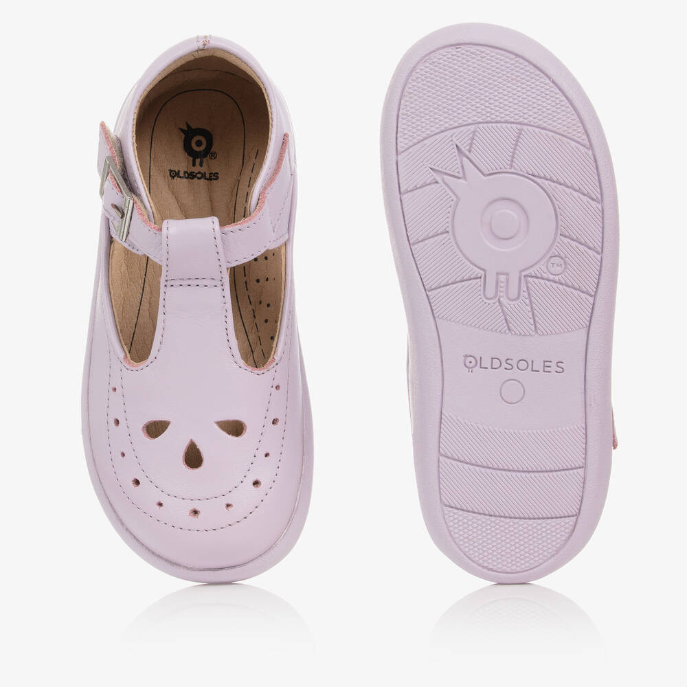 Old Soles Girls Lilac Leather T Bar Shoes Childrensalon Outlet