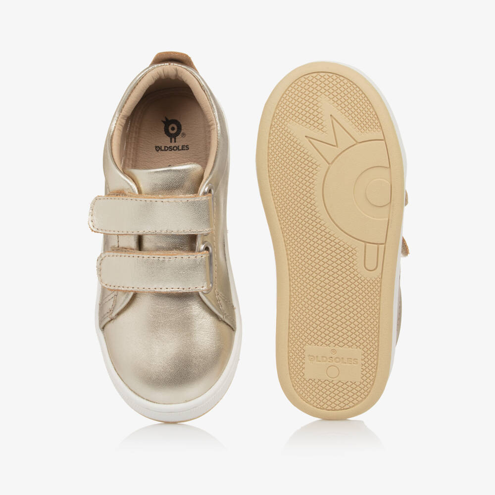 Old Soles-Girls Luxurious Gold Leather Sneakers | Childrensalon Outlet
