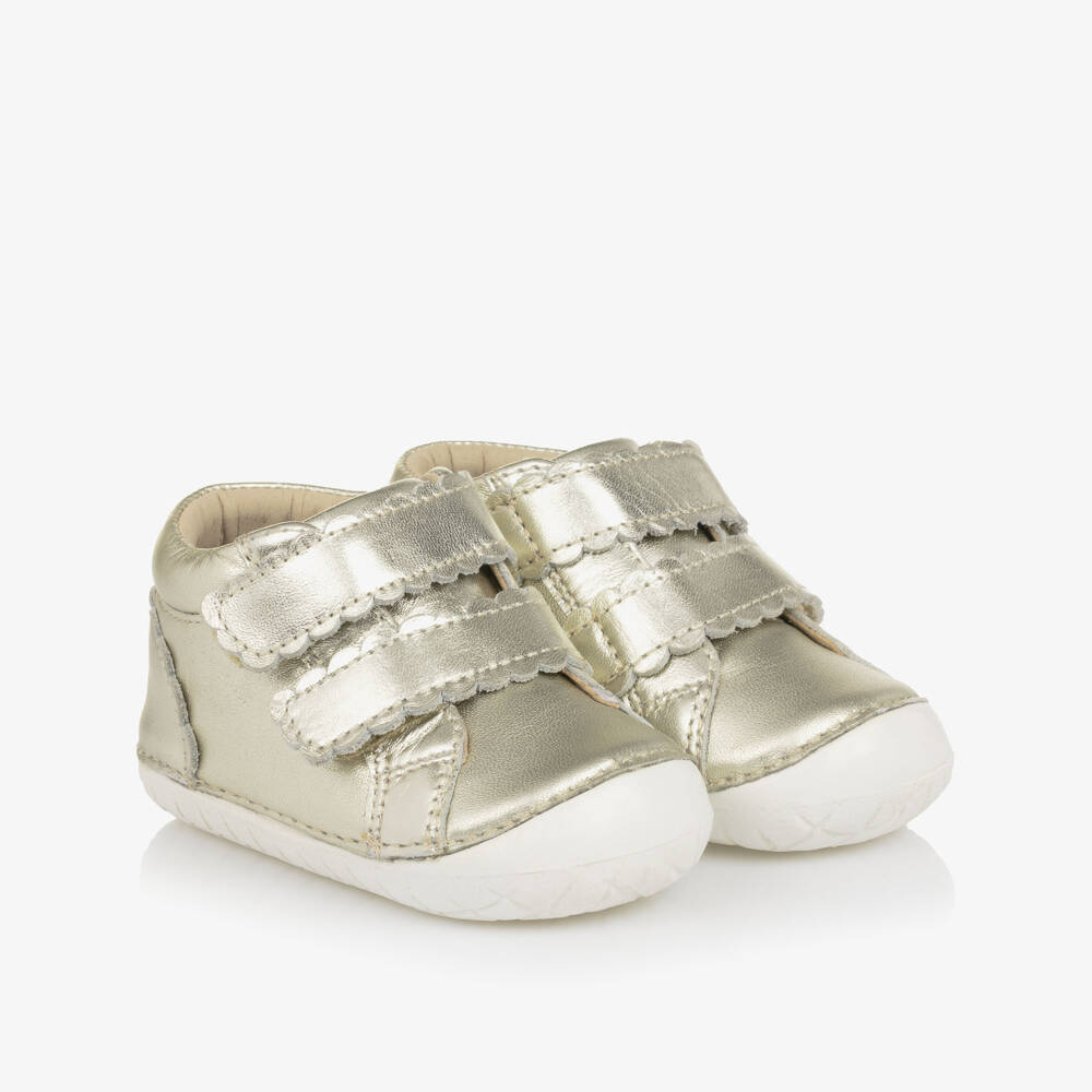 Old Soles-Girls Metallic Gold Leather First Walkers | Childrensalon Outlet