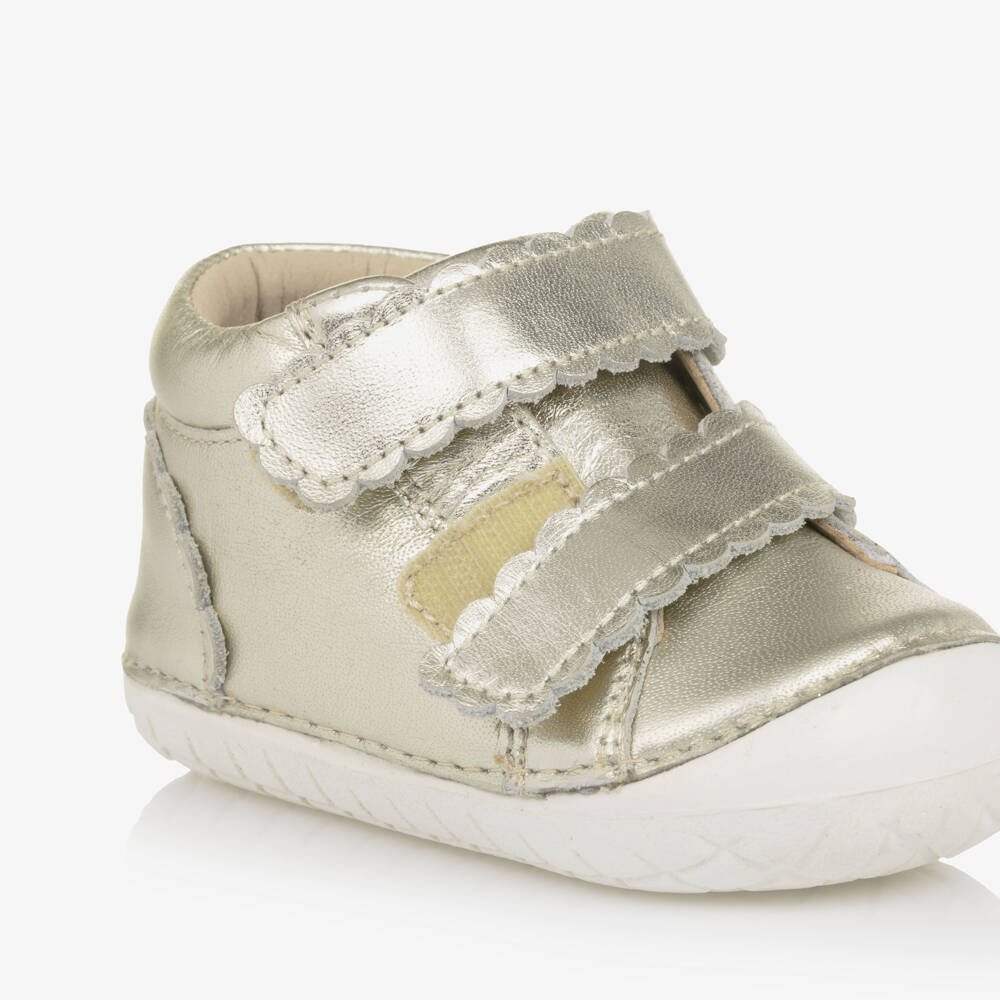 Old Soles-Girls Metallic Gold Leather First Walkers | Childrensalon Outlet
