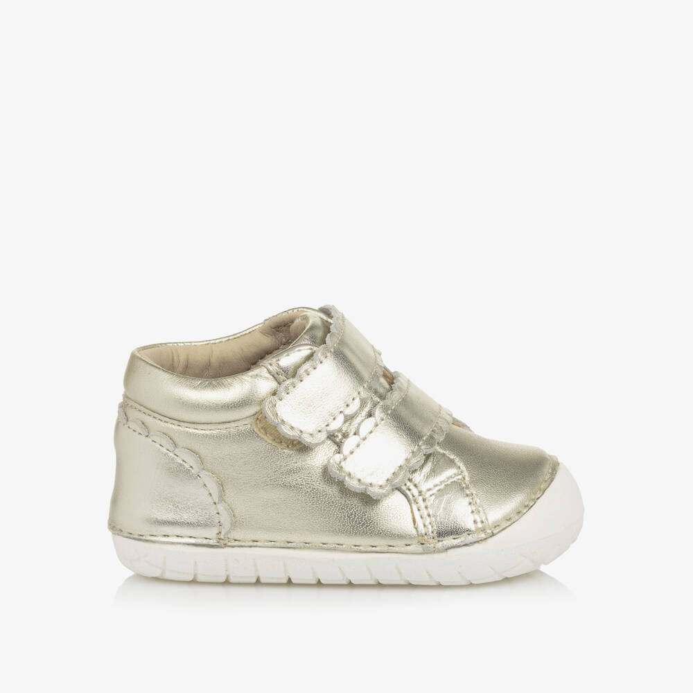 Old Soles-Girls Metallic Gold Leather First Walkers | Childrensalon Outlet