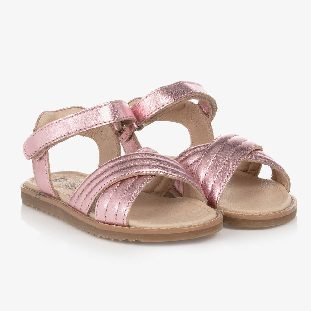 Old Soles Girls Metallic Pink Leather Sandals Childrensalon Outlet