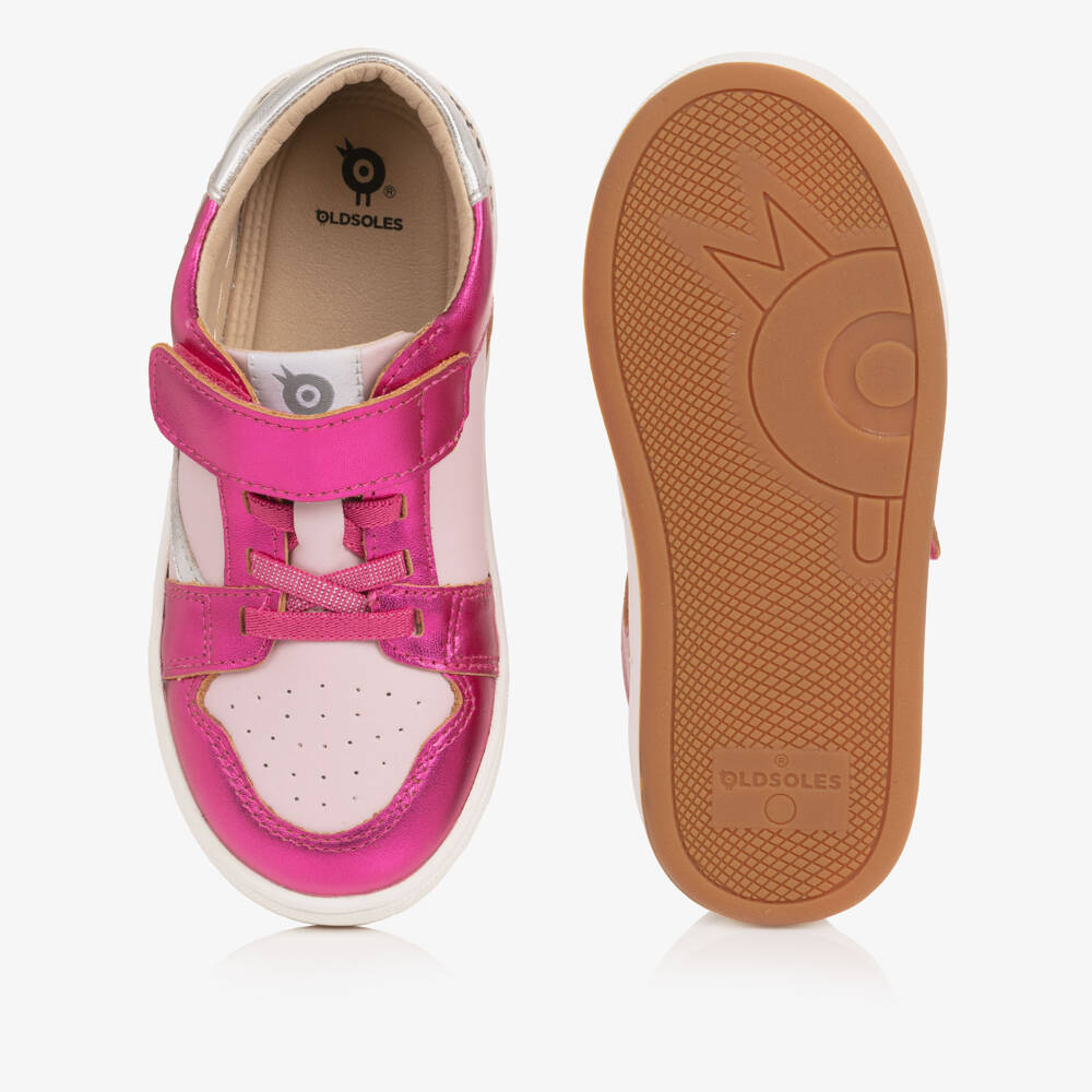 Old Soles-Girls Metallic Pink Leather Trainers | Childrensalon Outlet
