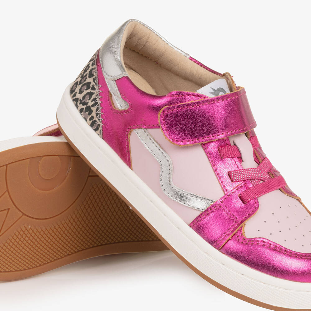 Old Soles-Girls Metallic Pink Leather Trainers | Childrensalon Outlet