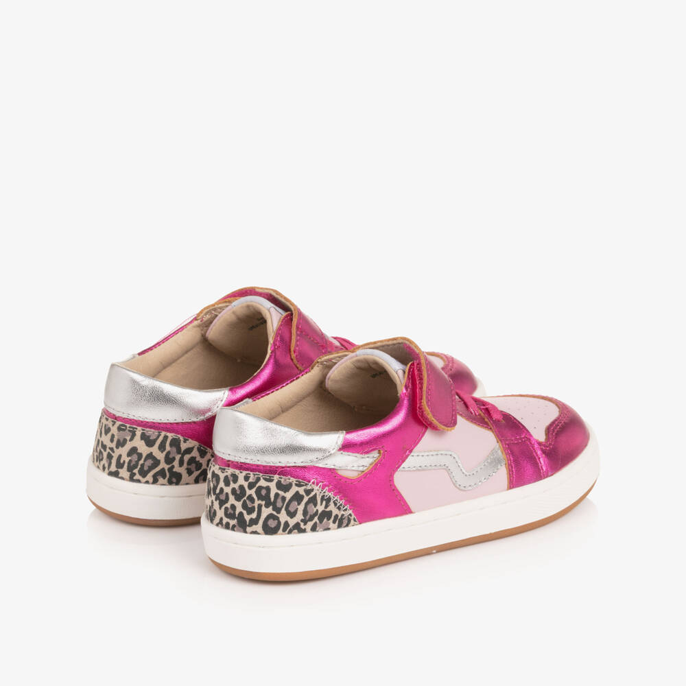 Old Soles-Girls Metallic Pink Leather Trainers | Childrensalon Outlet