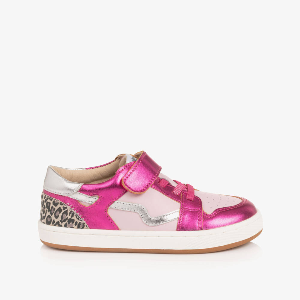 Old Soles-Girls Metallic Pink Leather Trainers | Childrensalon Outlet