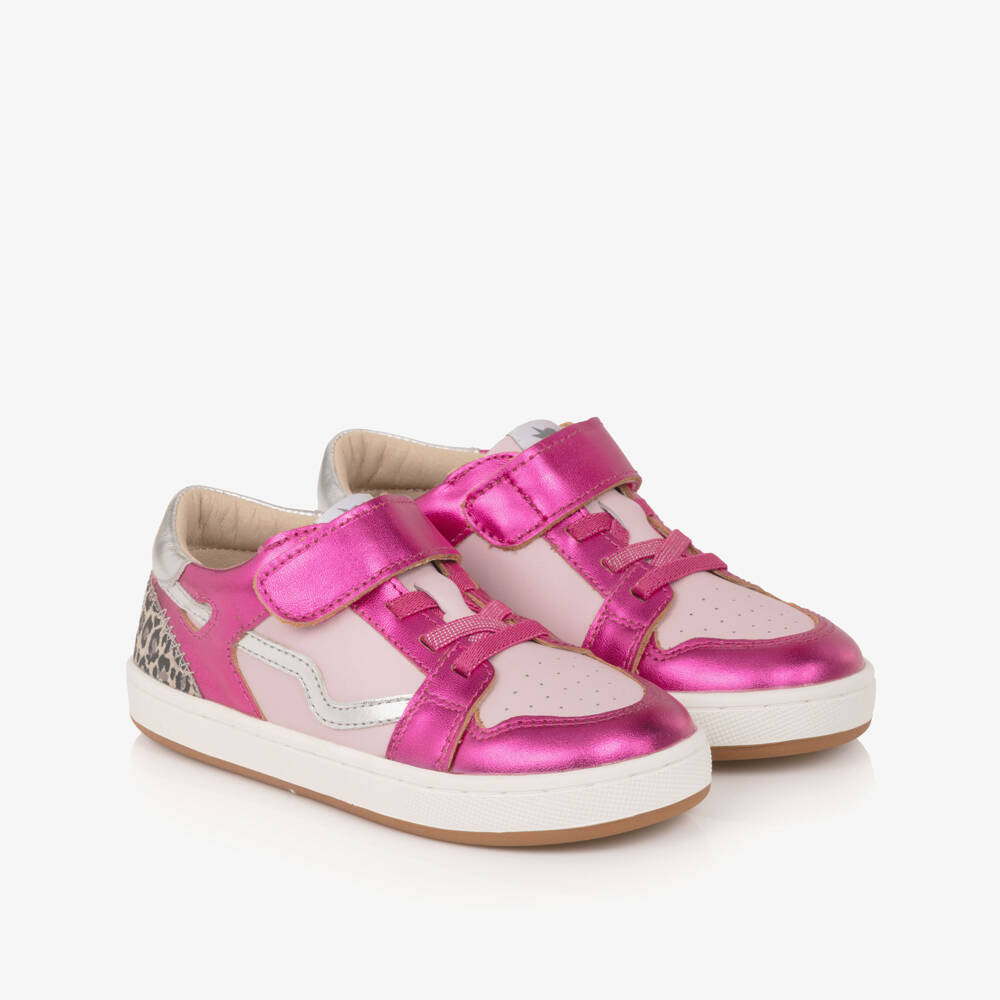 Old Soles-Girls Metallic Pink Leather Trainers | Childrensalon Outlet