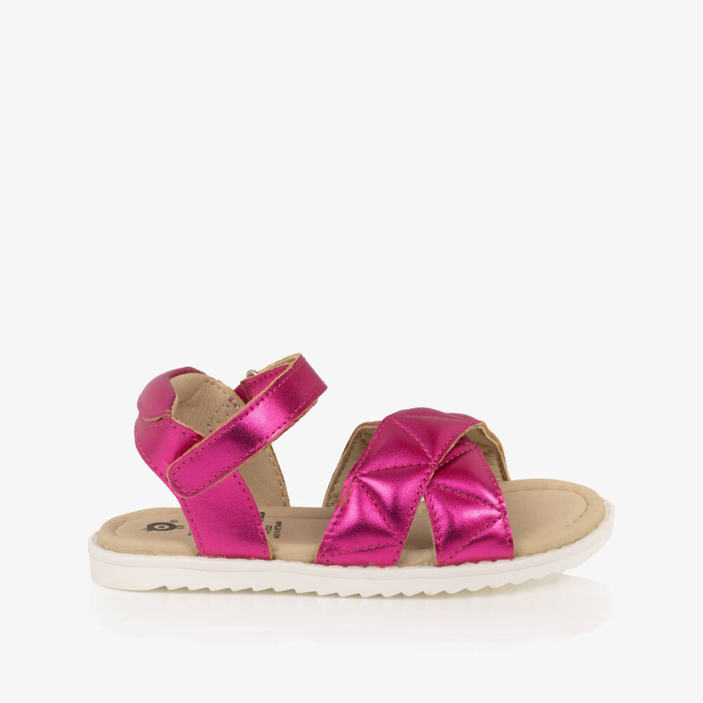 Old Soles-Girls Metallic Pink Leather Velcro Sandals | Childrensalon Outlet