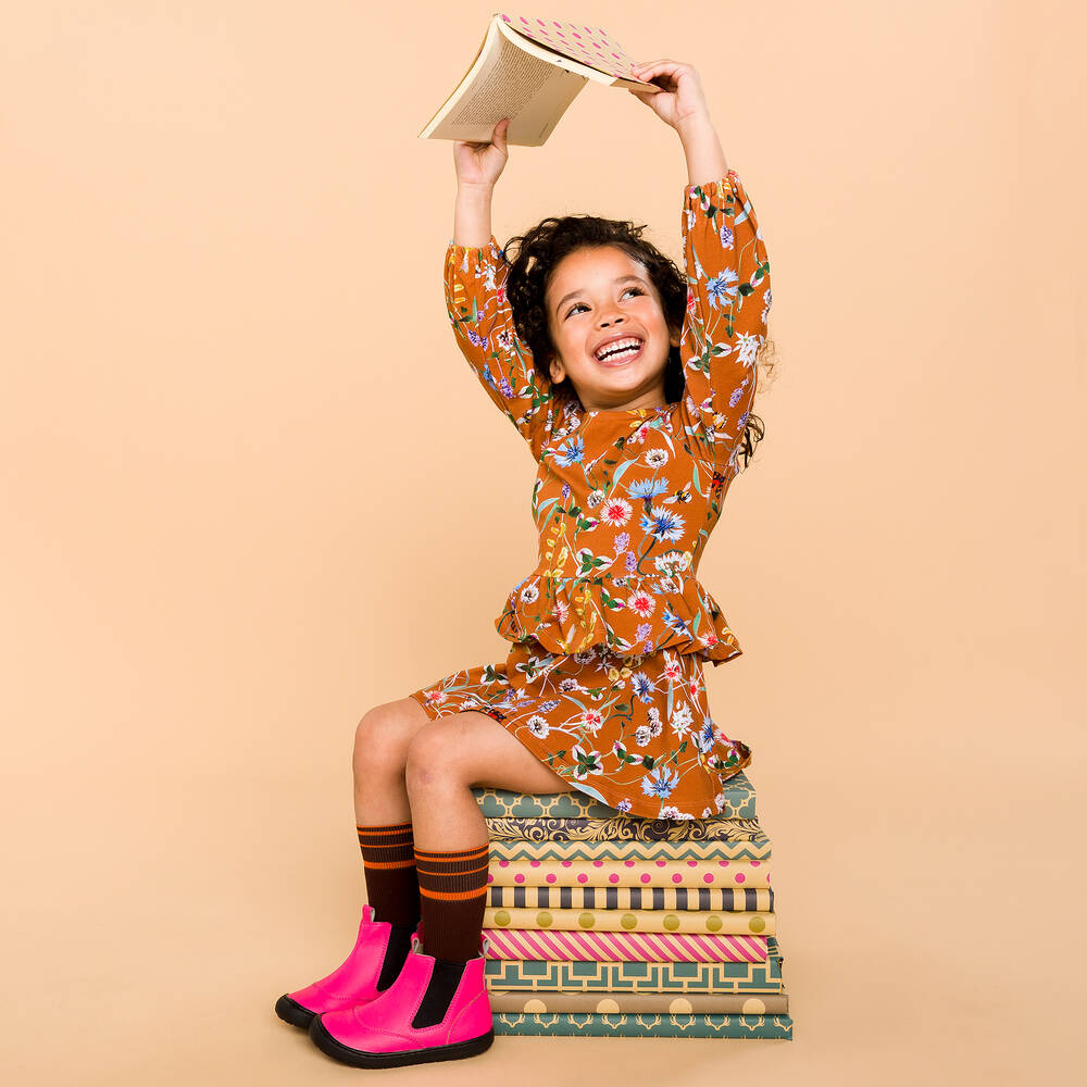 Old Soles-بوت جلد لون زهري نيون للبنات | Childrensalon Outlet