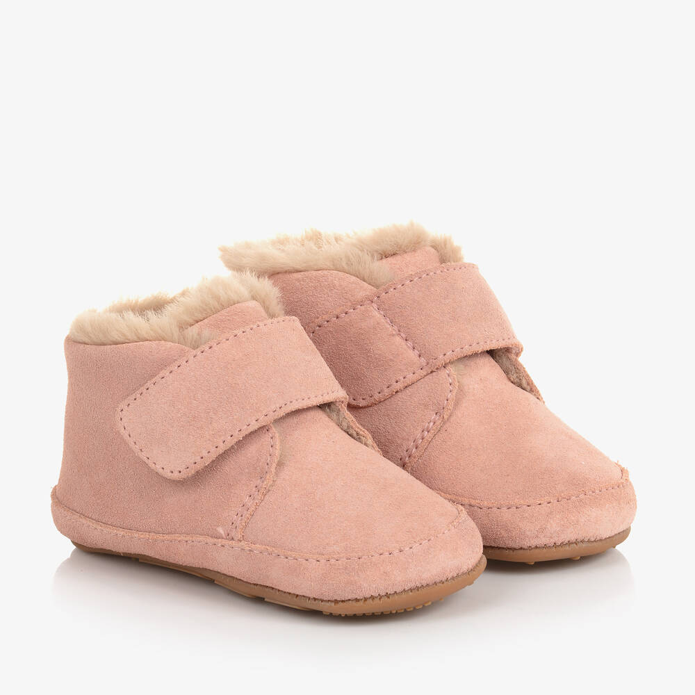 Old Soles - Girls Pale Pink Leather First Walker Boots | Childrensalon