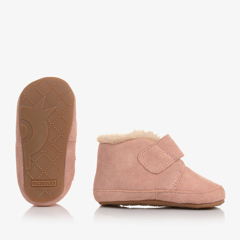 Old Soles Girls Pale Pink Leather First Walker Boots