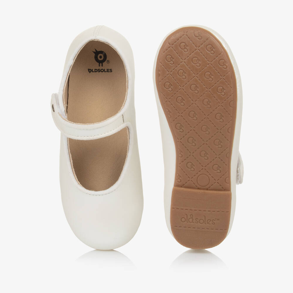 Old Soles-Girls Pearl-Toned Leather Bar Shoes | Childrensalon Outlet