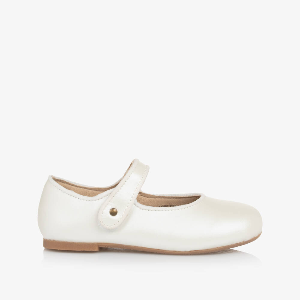 Old Soles-Girls Pearl-Toned Leather Bar Shoes | Childrensalon Outlet