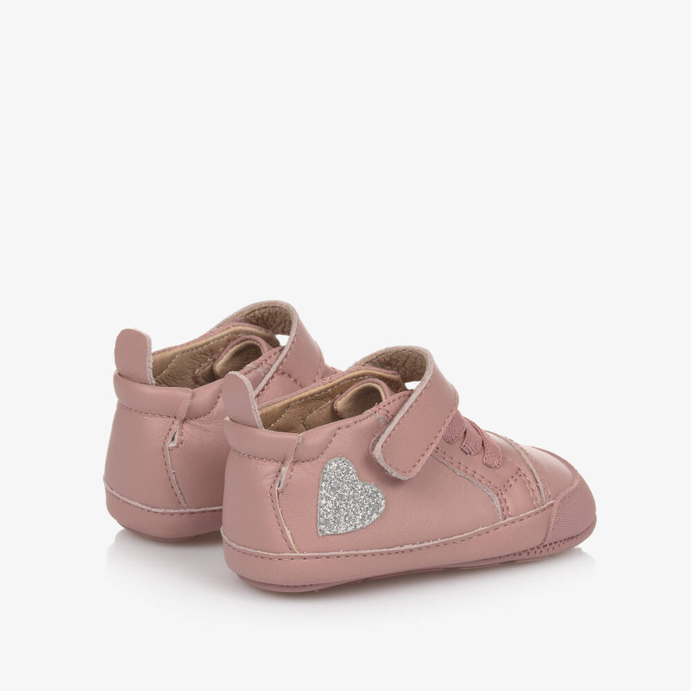 Old Soles-Girls Pink Leather Baby Walkers | Childrensalon Outlet
