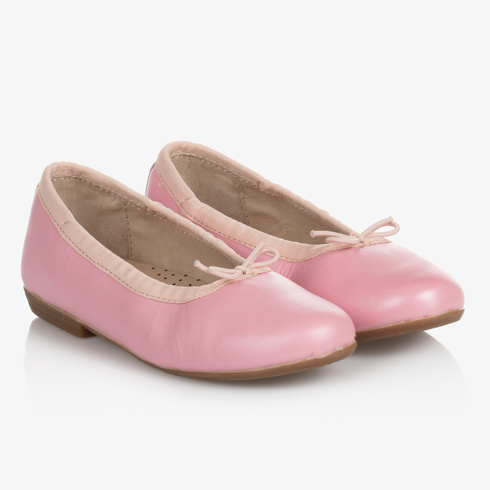 Old Soles - Girls Pink Leather Ballerinas | Childrensalon