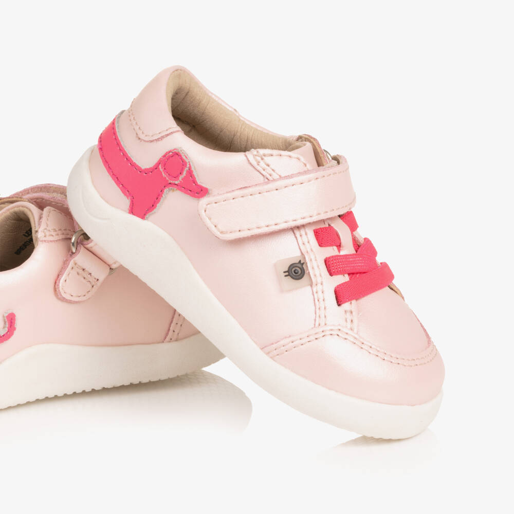 Old Soles-Girls Pink Leather First Walker Dachshund Trainers | Childrensalon Outlet