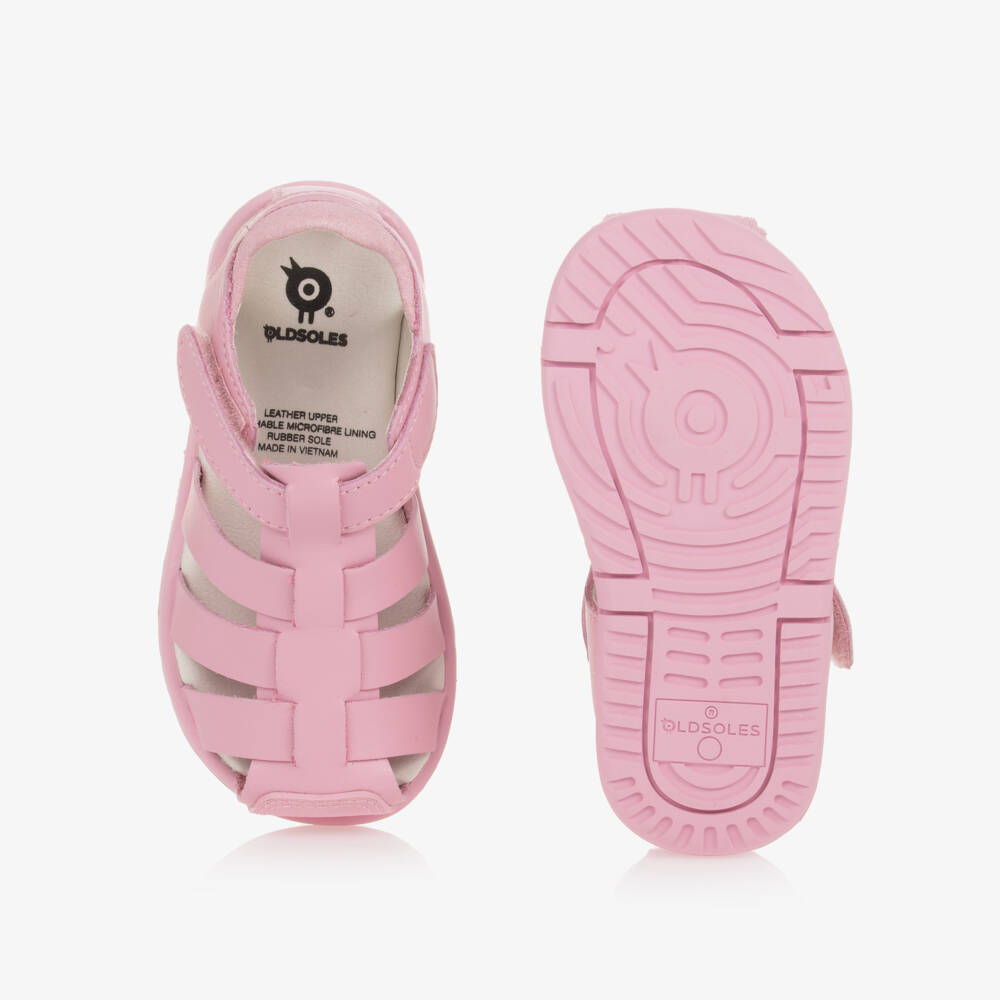 Old Soles-Girls Pink Leather First Walker Sandals | Childrensalon Outlet