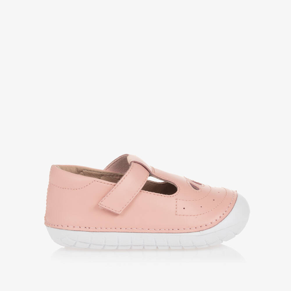 Old Soles-حذاء أطفال بناتي جلد لون زهري لمرحلة بدء المشي | Childrensalon Outlet