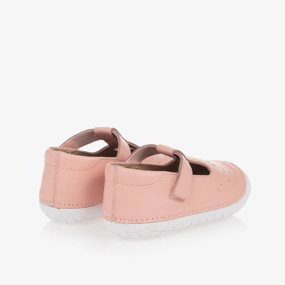 Old Soles-حذاء أطفال بناتي جلد لون زهري لمرحلة بدء المشي | Childrensalon Outlet