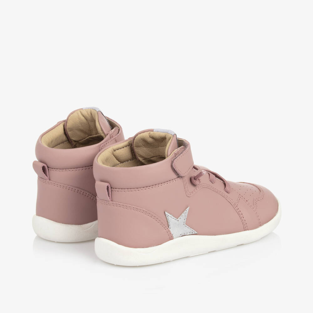 Old Soles-Girls Pink Leather High-Top Shoes | Childrensalon Outlet