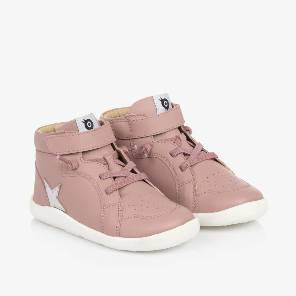 Old Soles-Girls Pink Leather High-Top Shoes | Childrensalon Outlet