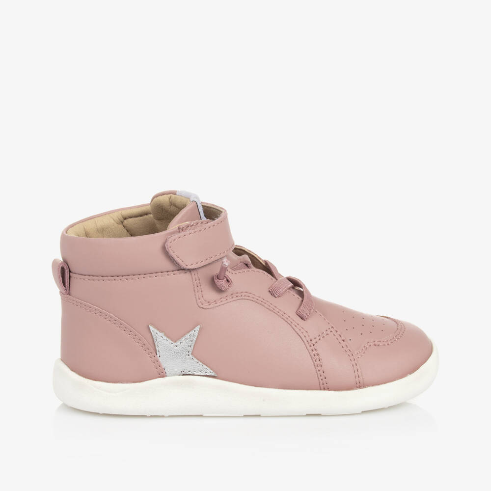 Old Soles-Girls Pink Leather High-Top Shoes | Childrensalon Outlet