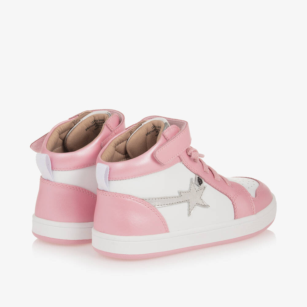 Old Soles-Girls Pink Leather High-Top Trainers | Childrensalon Outlet