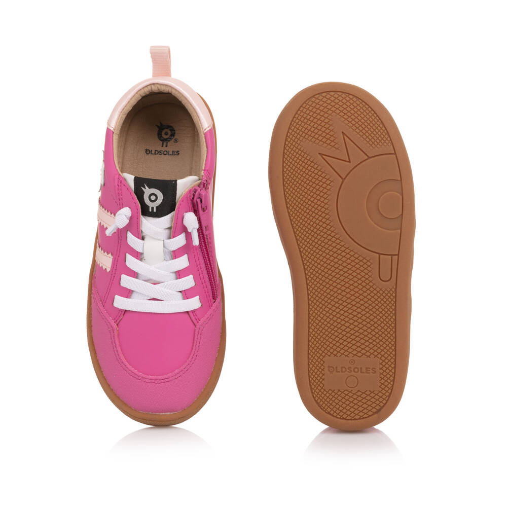 Old Soles-Girls Pink Leather Stripes & Star Trainers | Childrensalon Outlet