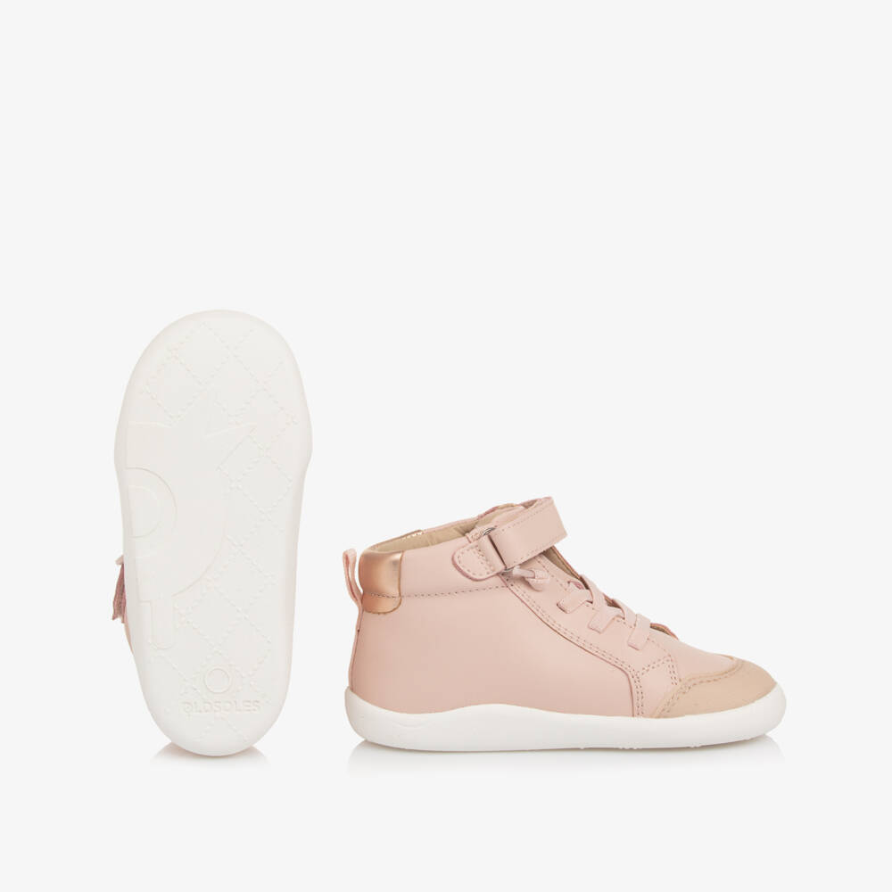 Old Soles-Girls Pink Metallic Leather Trainers | Childrensalon Outlet