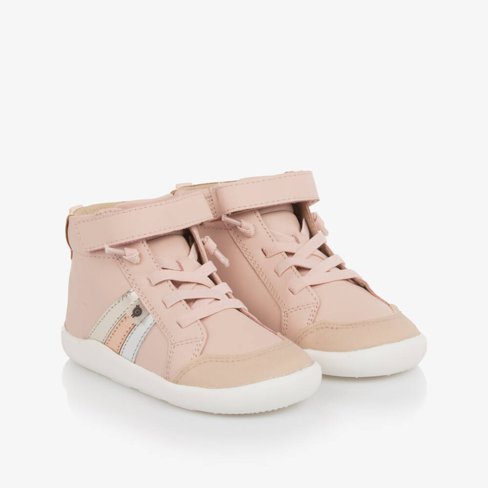 Old Soles-Girls Pink Metallic Leather Trainers | Childrensalon Outlet