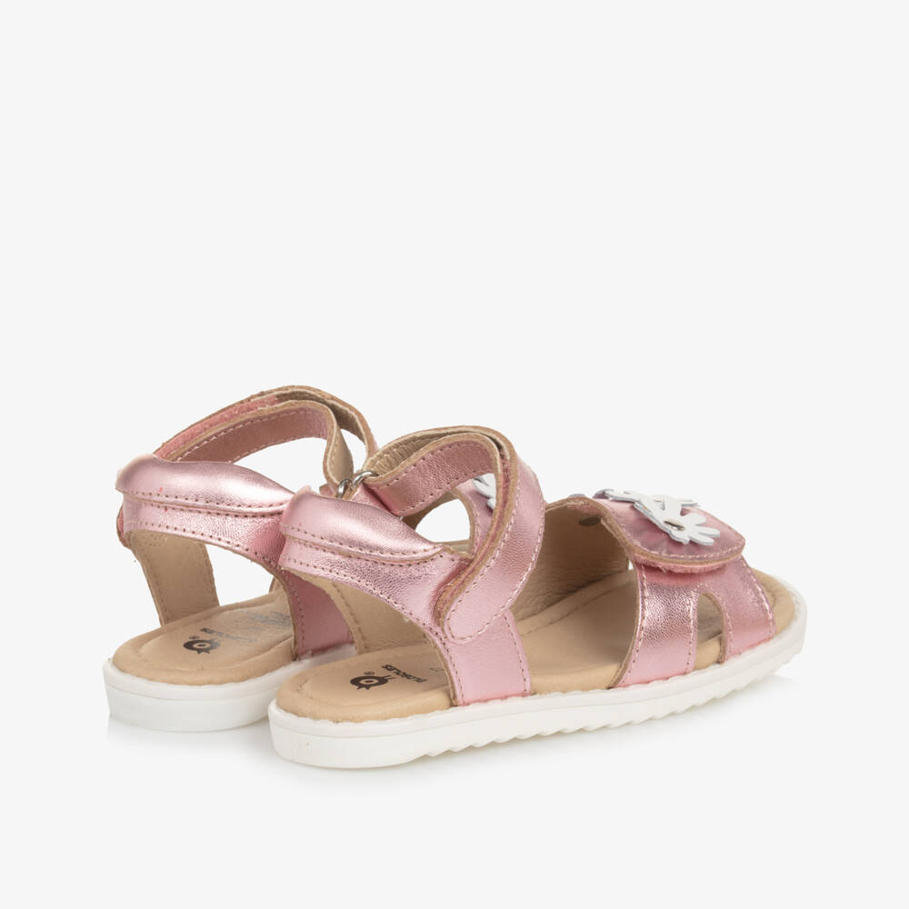 Old Soles-Girls Pink Shimmer Daisy Leather Sandals | Childrensalon Outlet