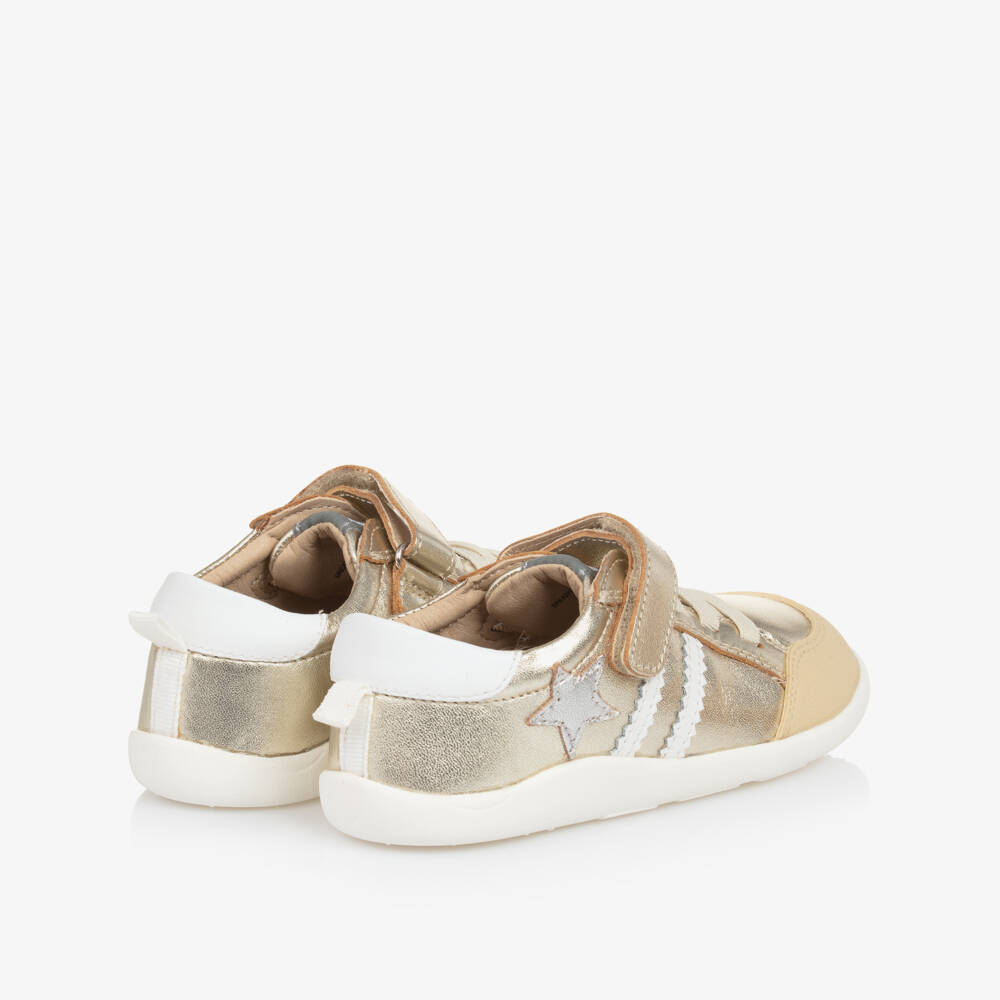 Old Soles-Girls' Shimmering Gold Leather Walkers | Childrensalon Outlet