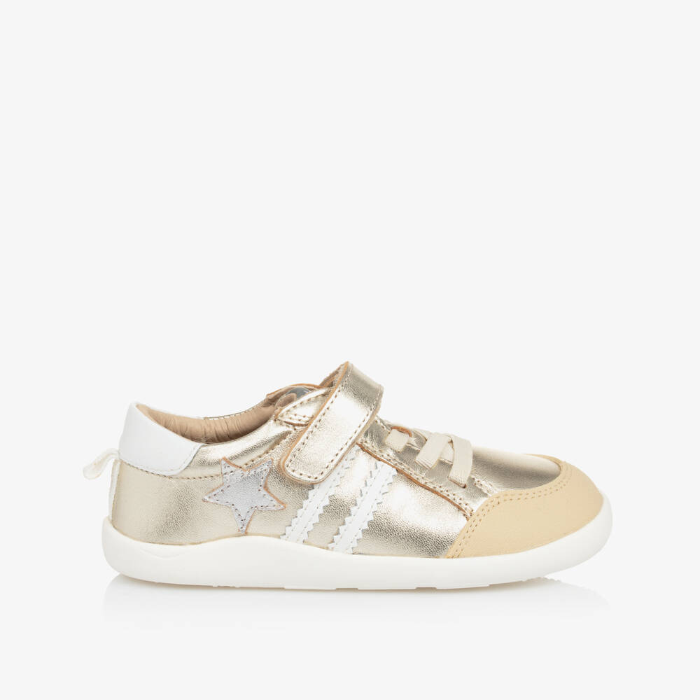 Old Soles-Girls' Shimmering Gold Leather Walkers | Childrensalon Outlet