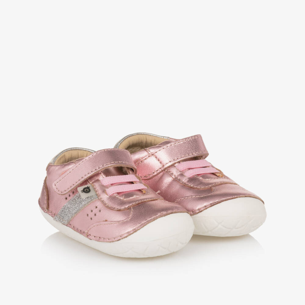Old Soles-Girls Shimmering Pink Leather Shoes | Childrensalon Outlet