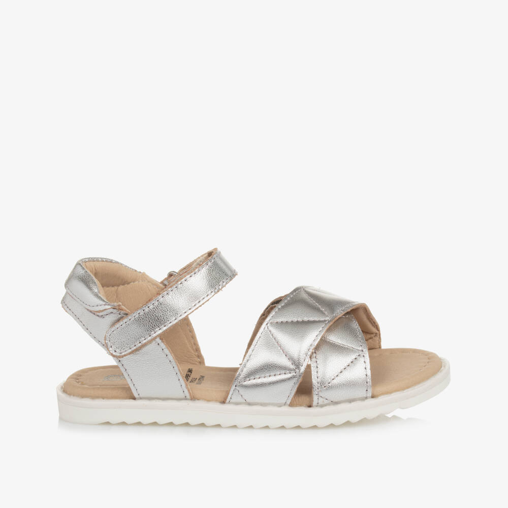 Old Soles-Girls Shimmering Silver Strap Sandals | Childrensalon Outlet