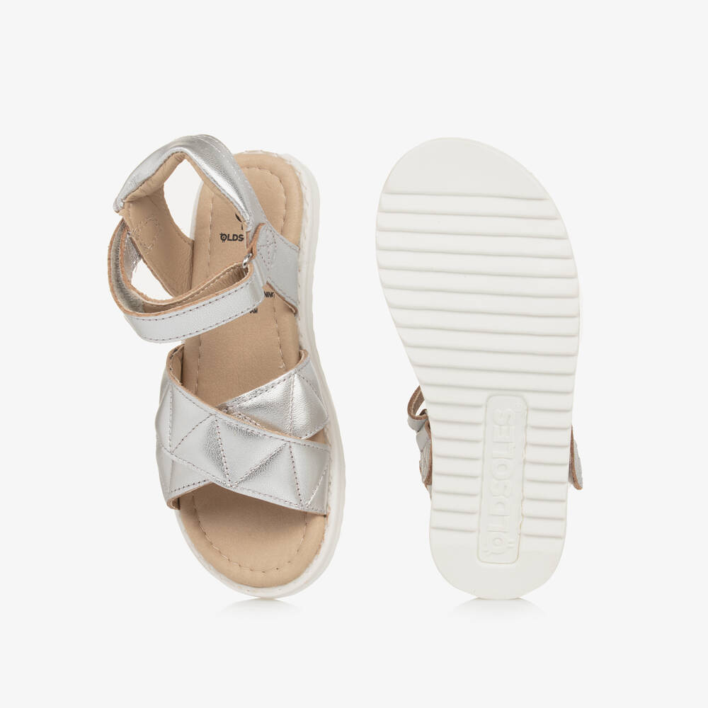 Old Soles-Girls Shimmering Silver Strap Sandals | Childrensalon Outlet