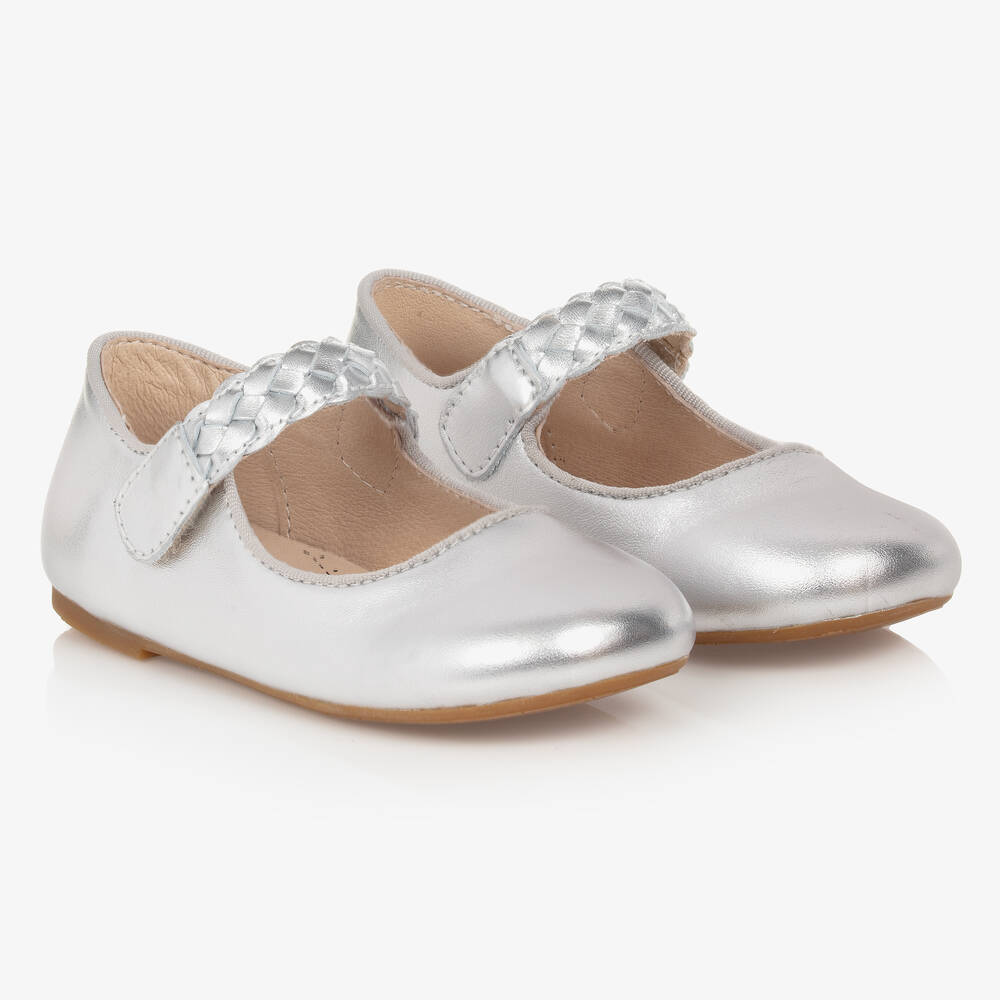 Old Soles - Girls Silver Leather Pumps | Childrensalon